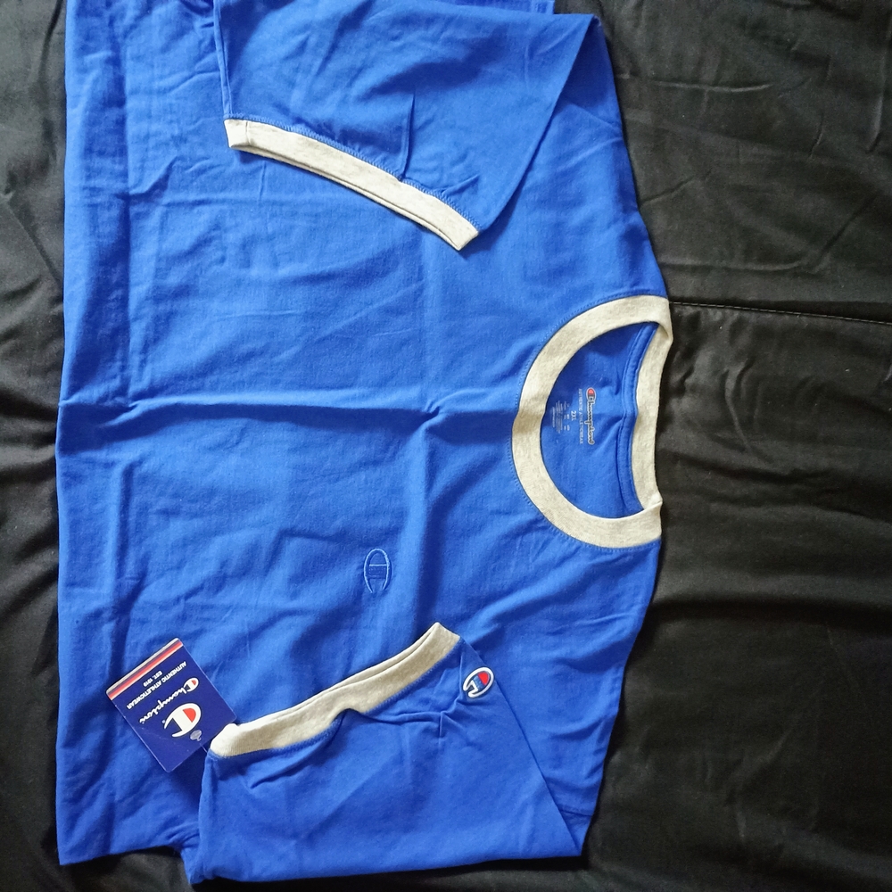 Champion Blue Tee with Gray Trim